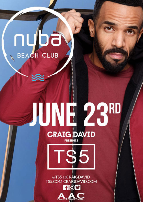 (P) Craig David la NUBA Beach Club – 23 Iunie 2018