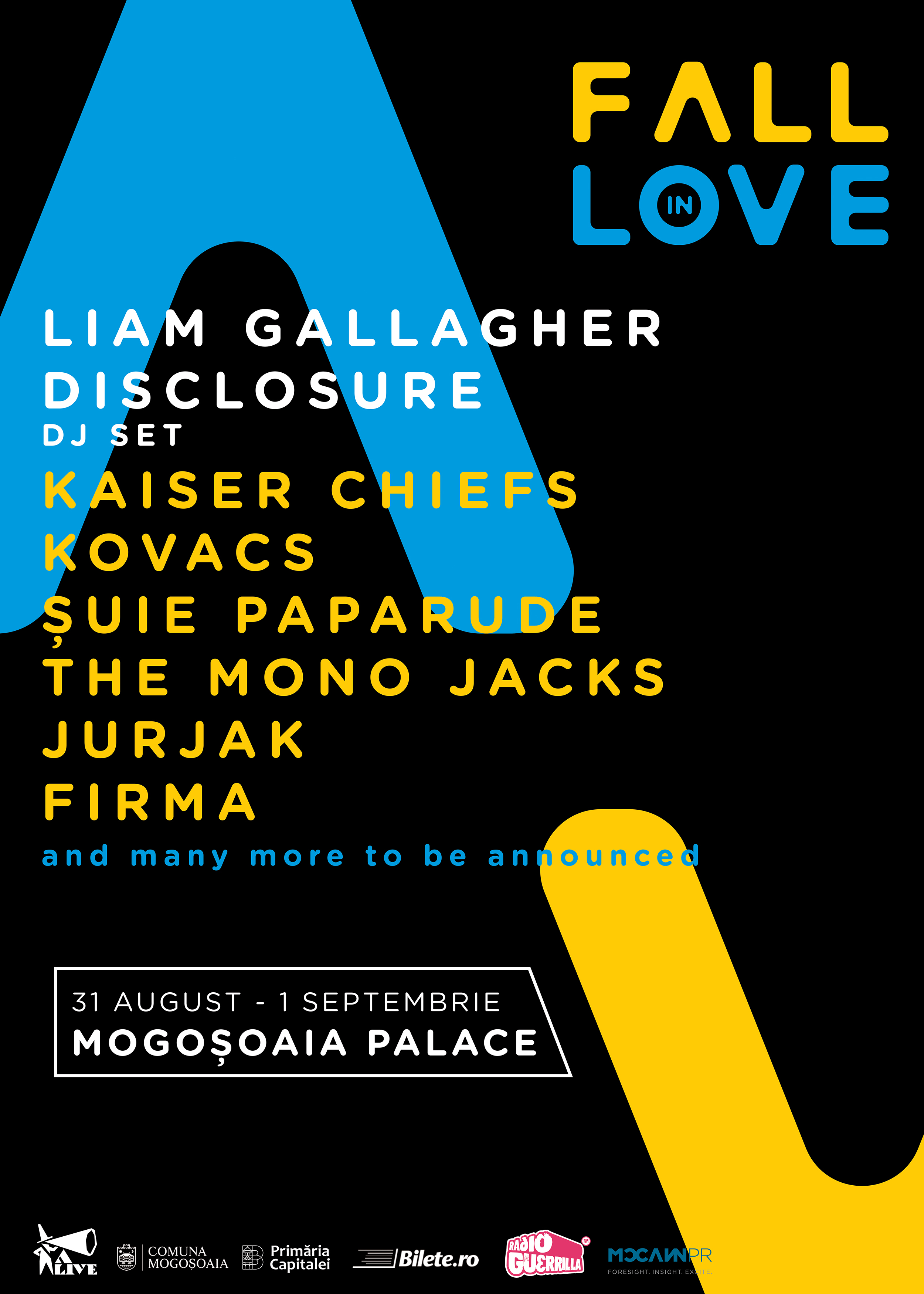 Fall in Love Festival prezintă: Liam Gallagher, Disclosure Dj set, Kaiser Chiefs, Kovacs, Șuie Paparude, The Mono Jacks, Jurjak și FiRMA